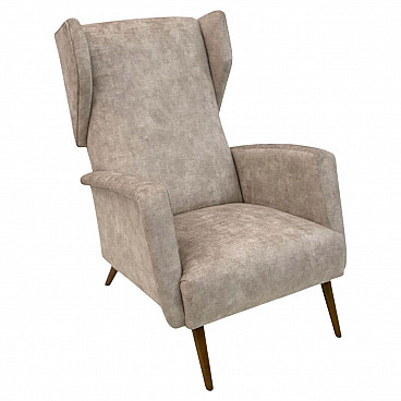 Velvet Alata armchair by Gio Ponti for Cassina, 1950s