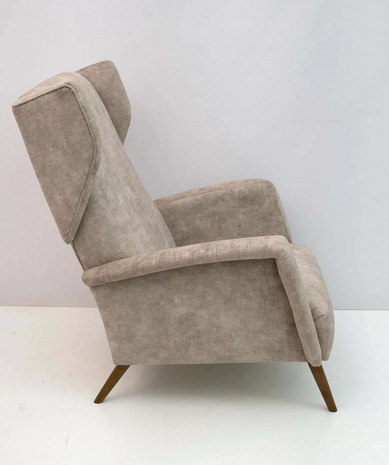 Velvet Alata armchair by Gio Ponti for Cassina, 1950s 2