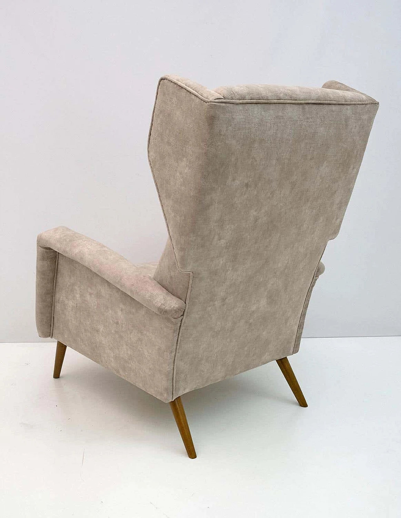 Velvet Alata armchair by Gio Ponti for Cassina, 1950s 5