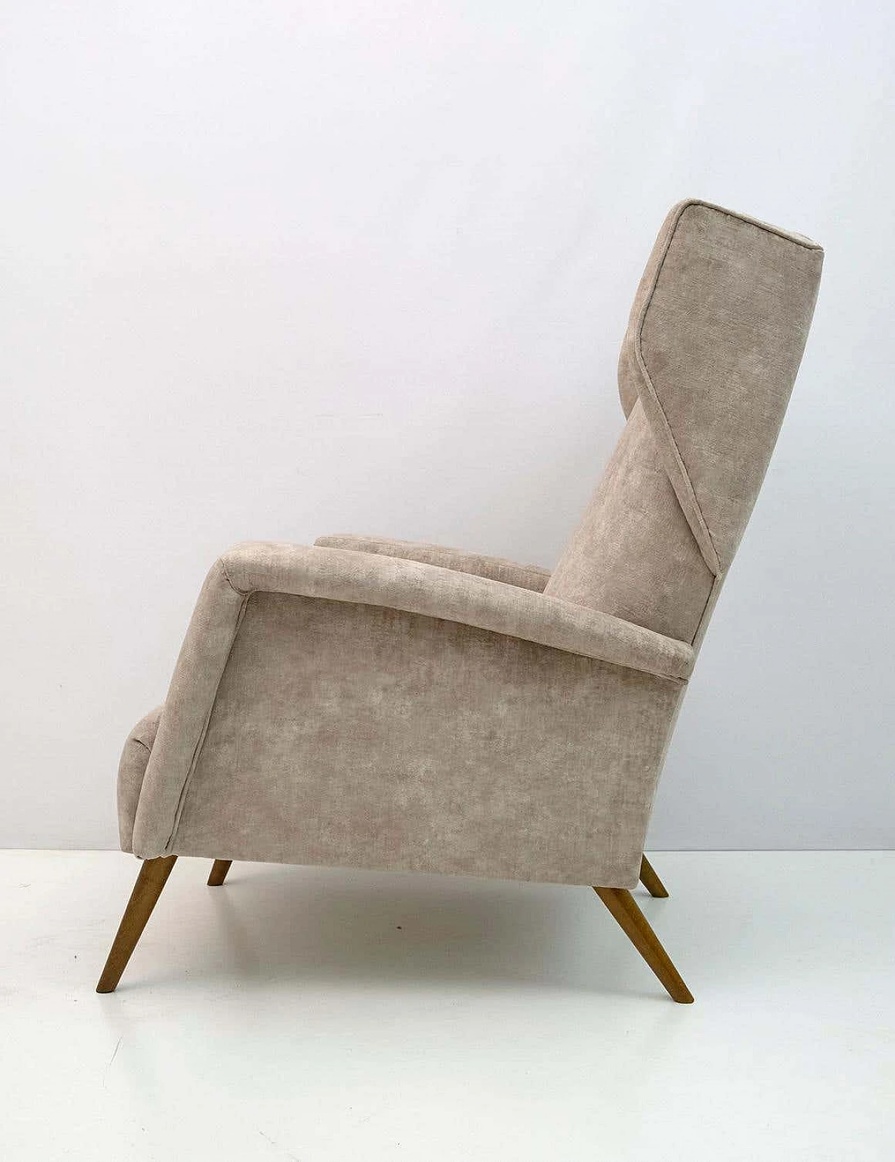 Velvet Alata armchair by Gio Ponti for Cassina, 1950s 6