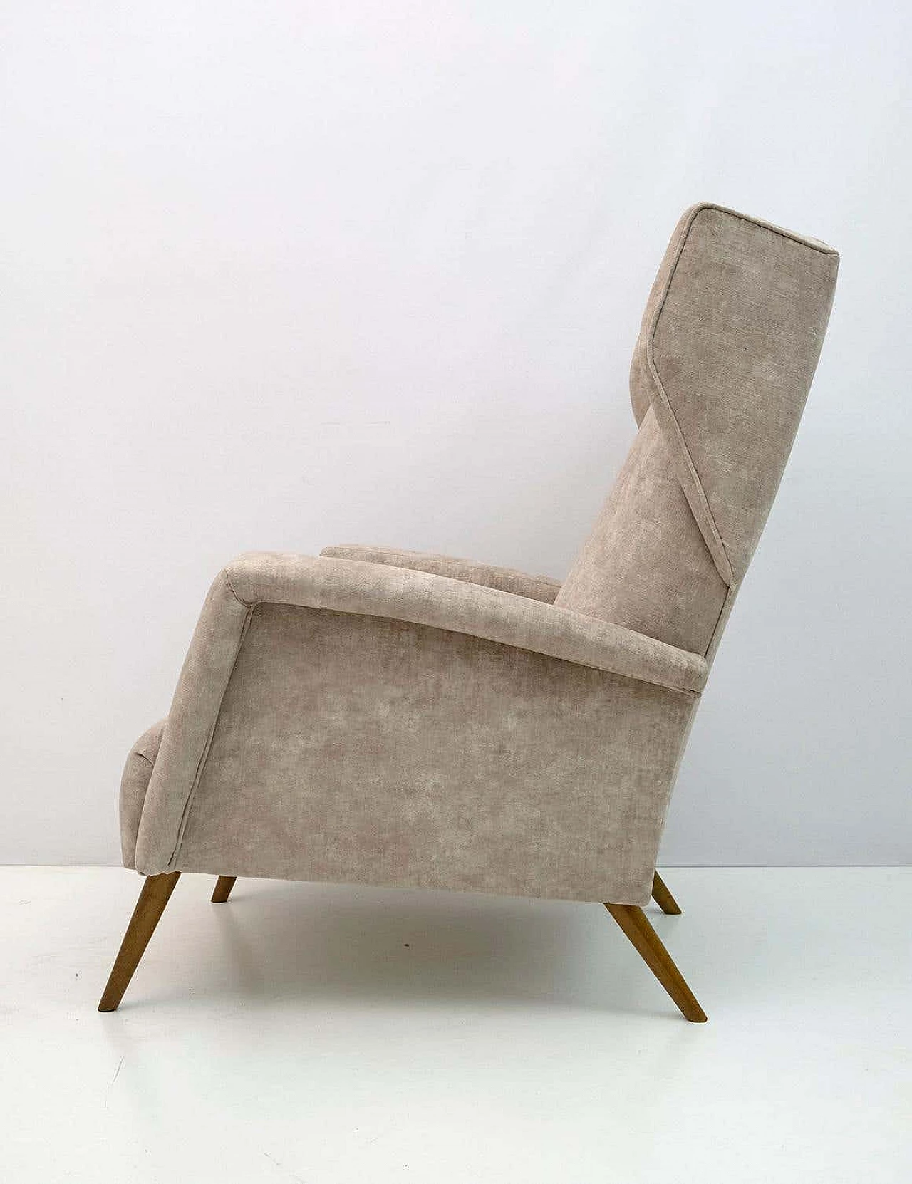 Poltrona Alata in velluto di Gio Ponti per Cassina, anni '50 6