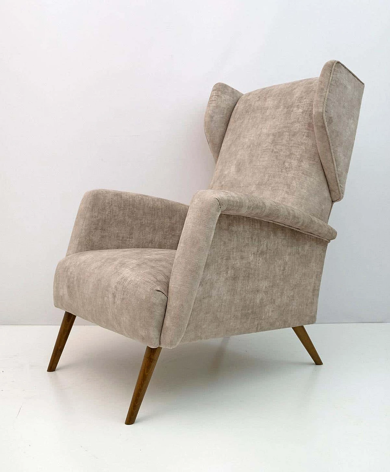 Velvet Alata armchair by Gio Ponti for Cassina, 1950s 7