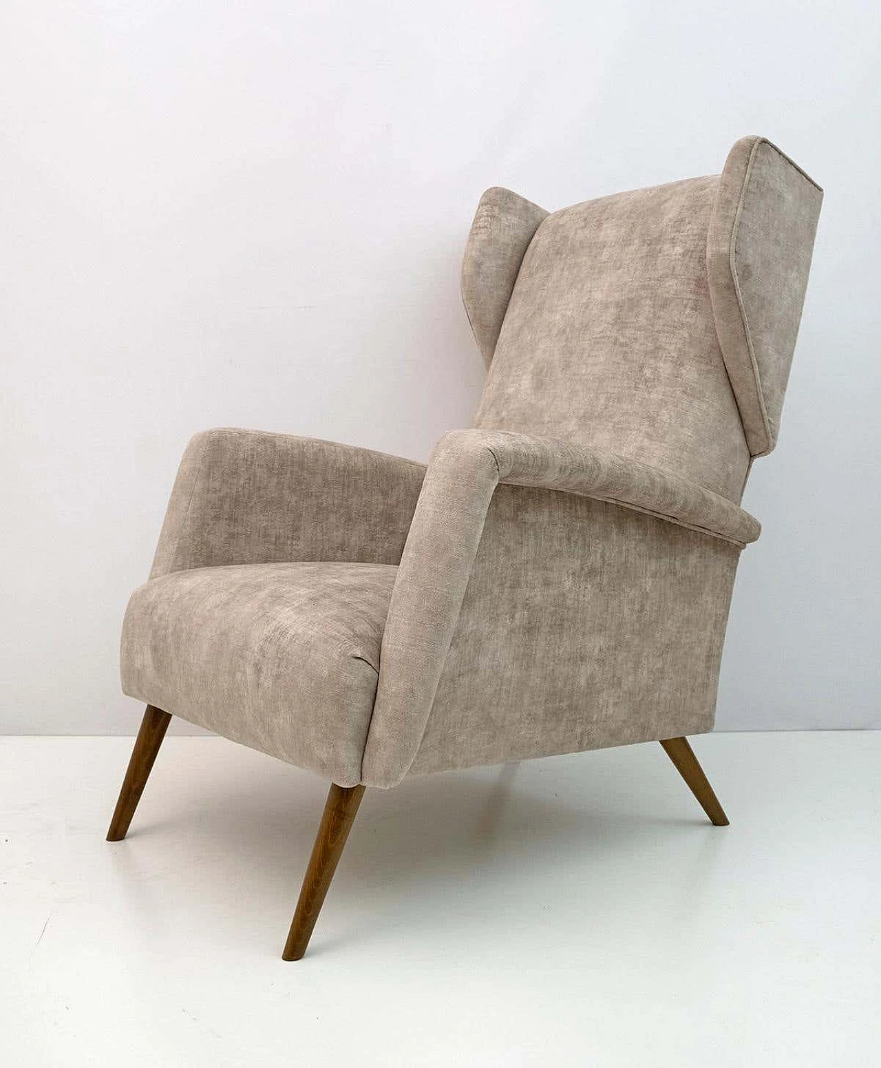 Poltrona Alata in velluto di Gio Ponti per Cassina, anni '50 7