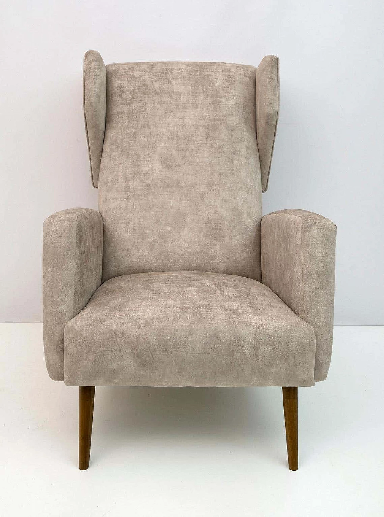 Velvet Alata armchair by Gio Ponti for Cassina, 1950s 9