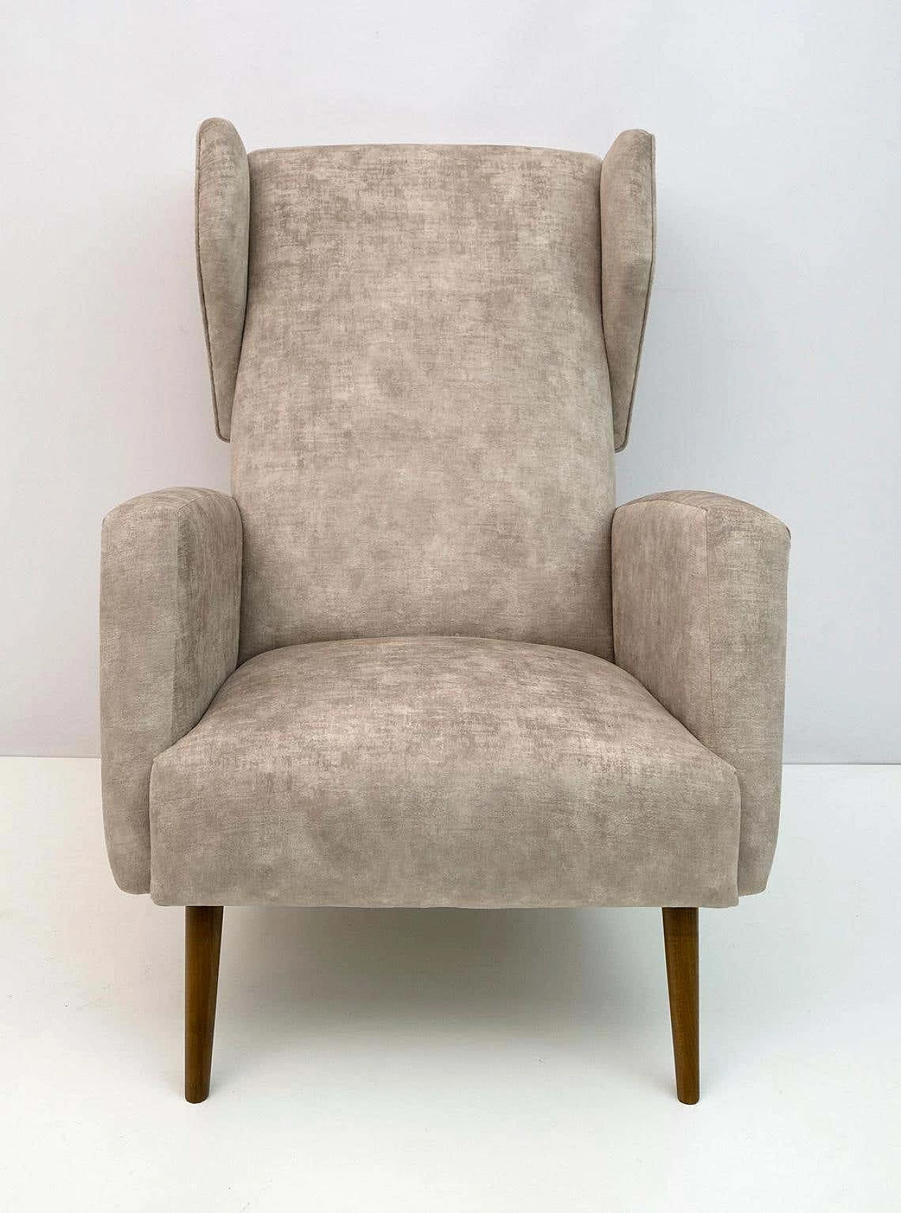 Poltrona Alata in velluto di Gio Ponti per Cassina, anni '50 9