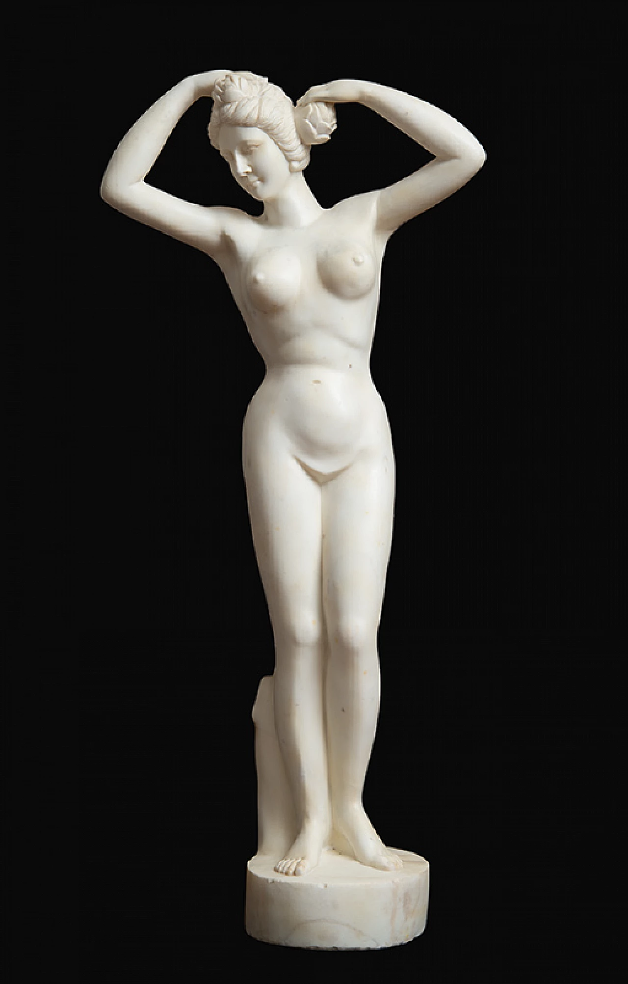 Scultura di figura femminile nuda in marmo bianco, '800 1