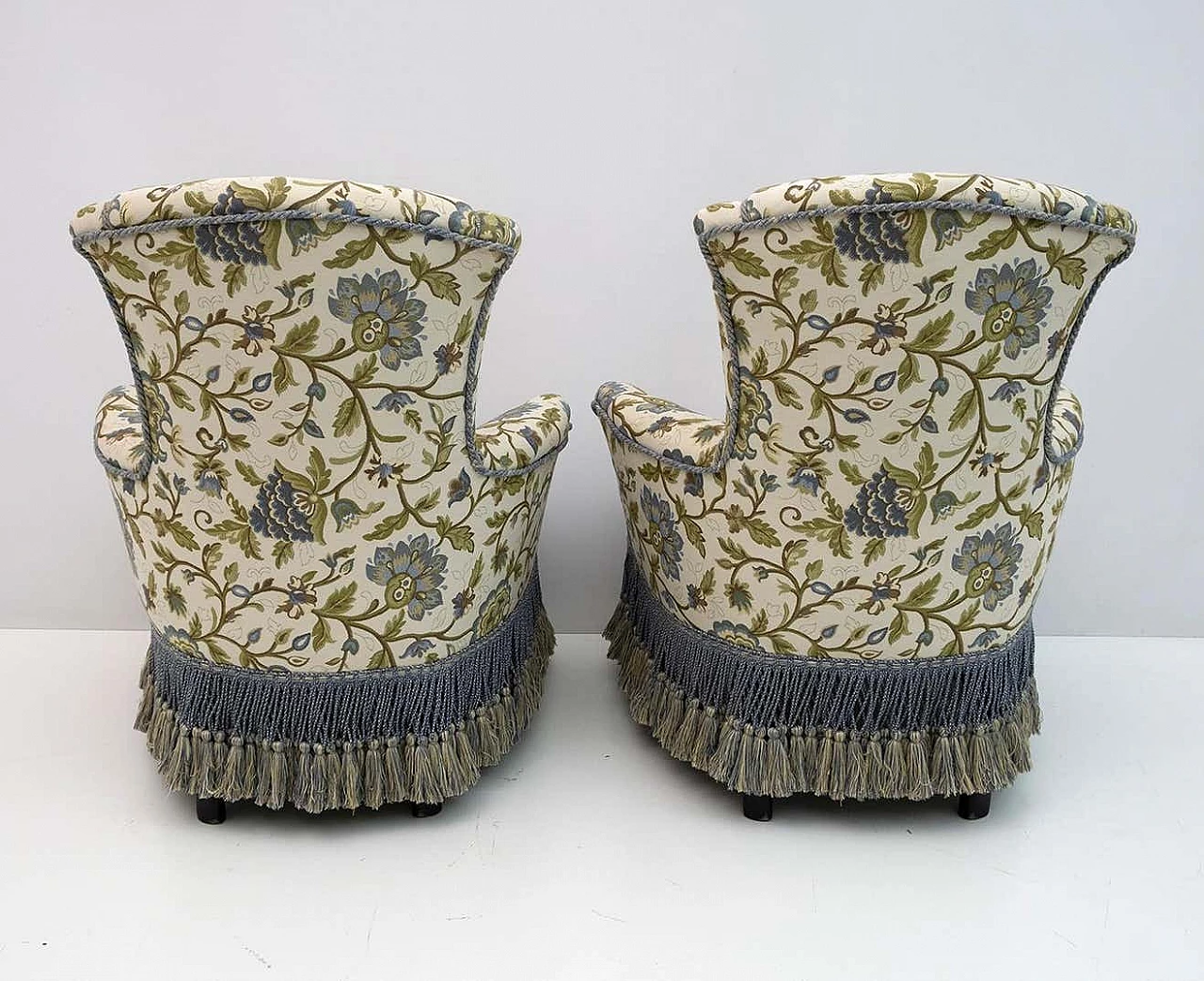 Pair of Napoleon III brocade armchairs, 19th century 4