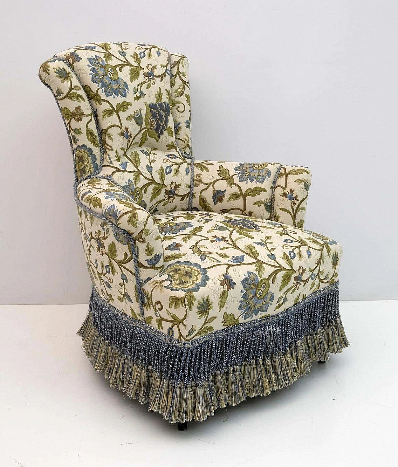 Pair of Napoleon III brocade armchairs, 19th century 6