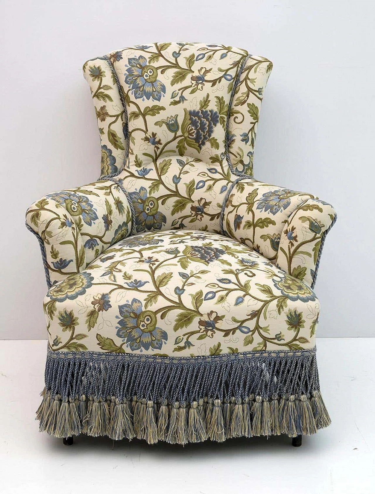 Pair of Napoleon III brocade armchairs, 19th century 7