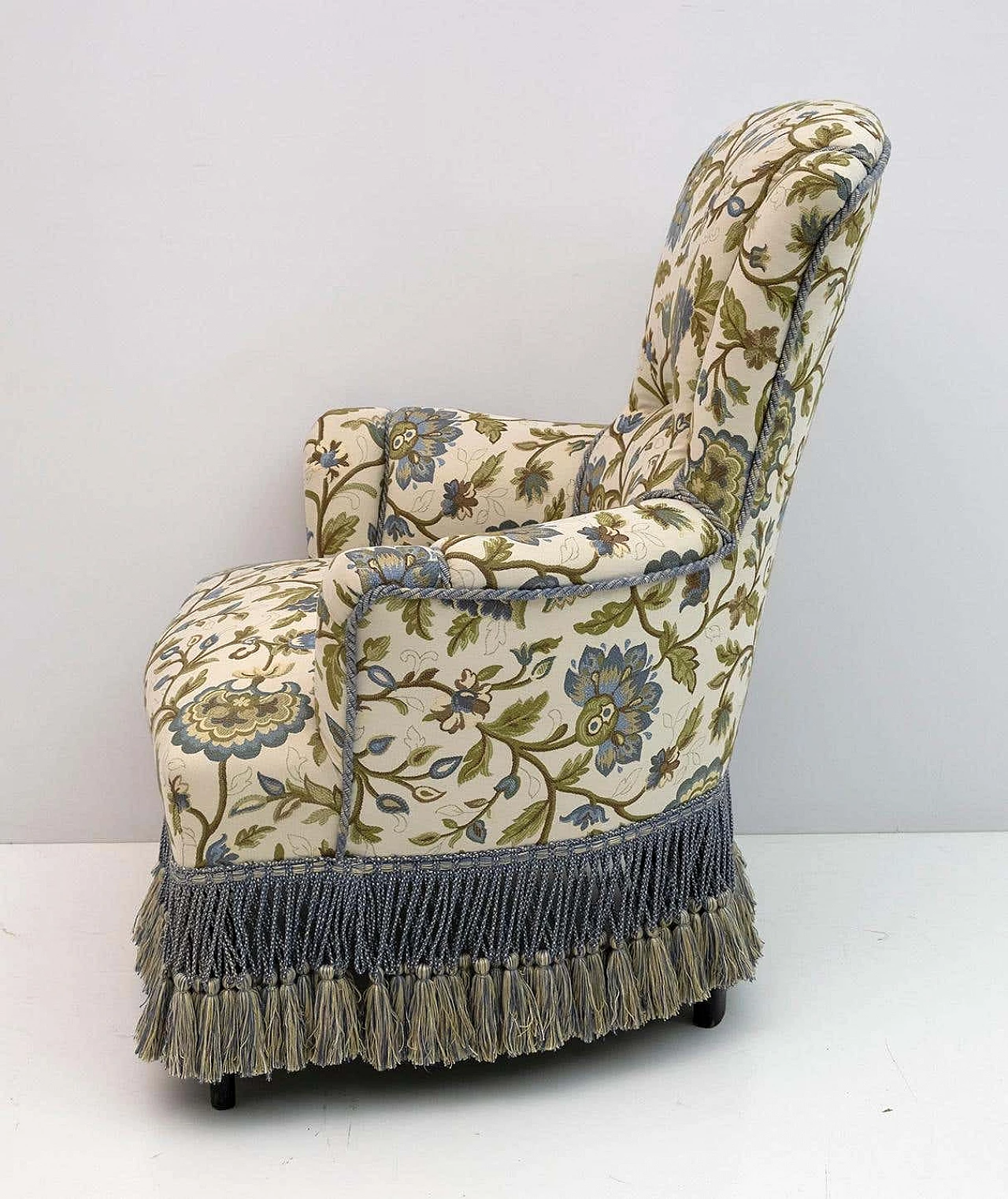 Pair of Napoleon III brocade armchairs, 19th century 9