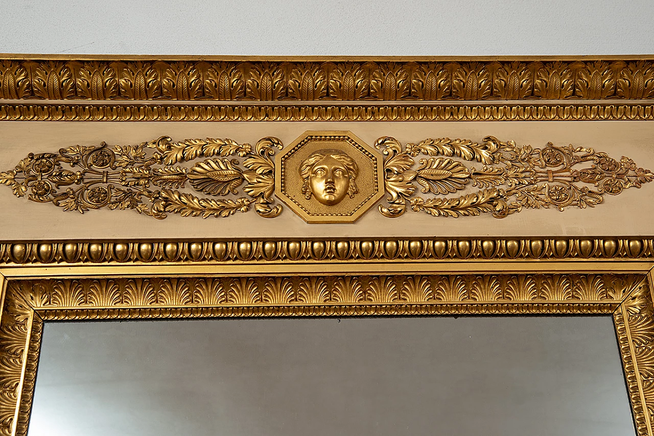 Empire mirror in lacquered and gilded wood, early 19th century 3
