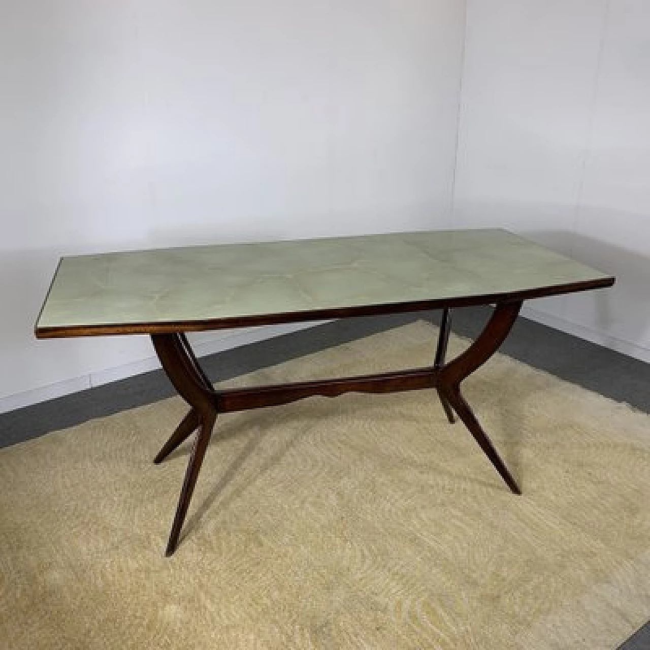 Dining table with glass top in the style of Ico Parisi, 1950s 5