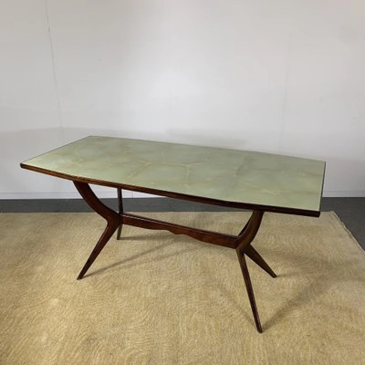 Dining table with glass top in the style of Ico Parisi, 1950s 7