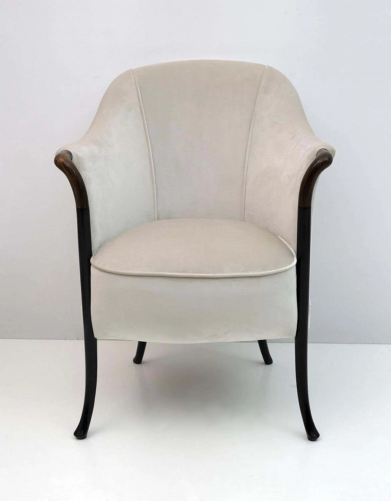 Coppia di poltrone Progetti in velluto e faggio di Giorgetti, anni '80 7