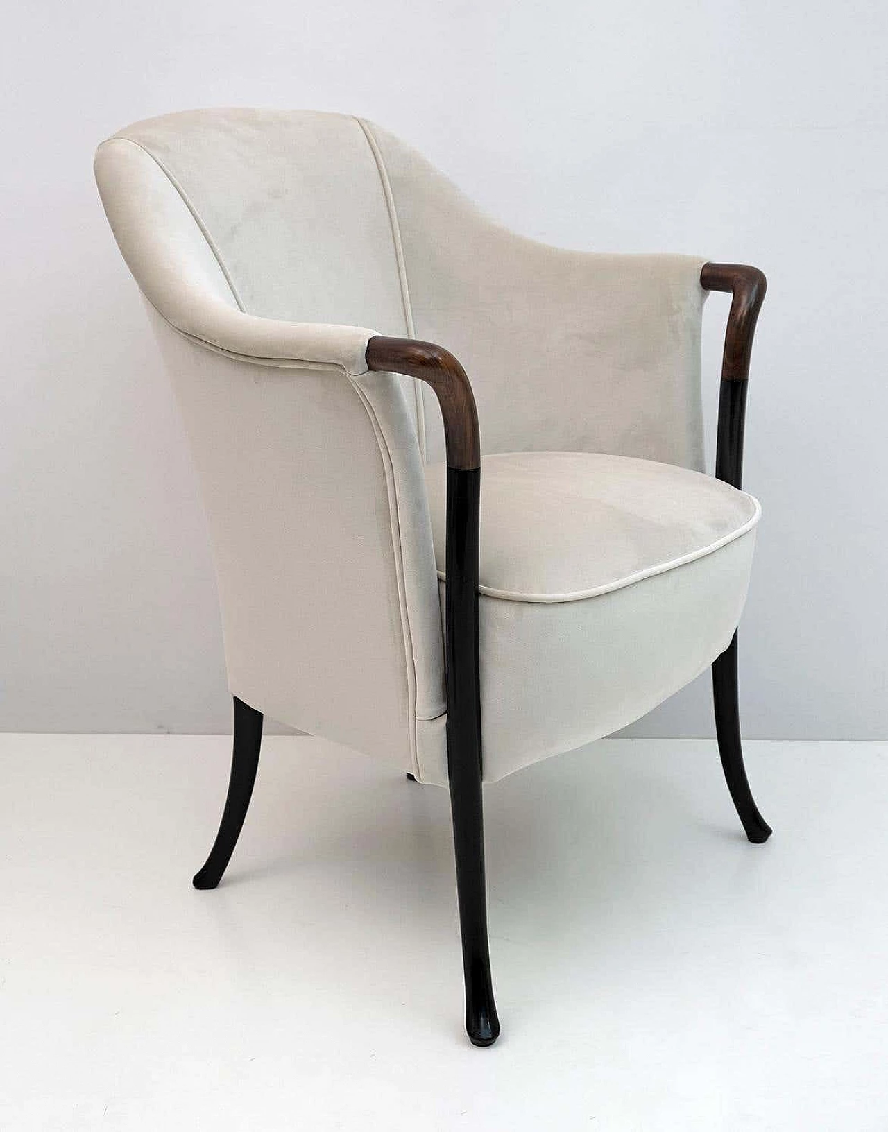 Coppia di poltrone Progetti in velluto e faggio di Giorgetti, anni '80 8