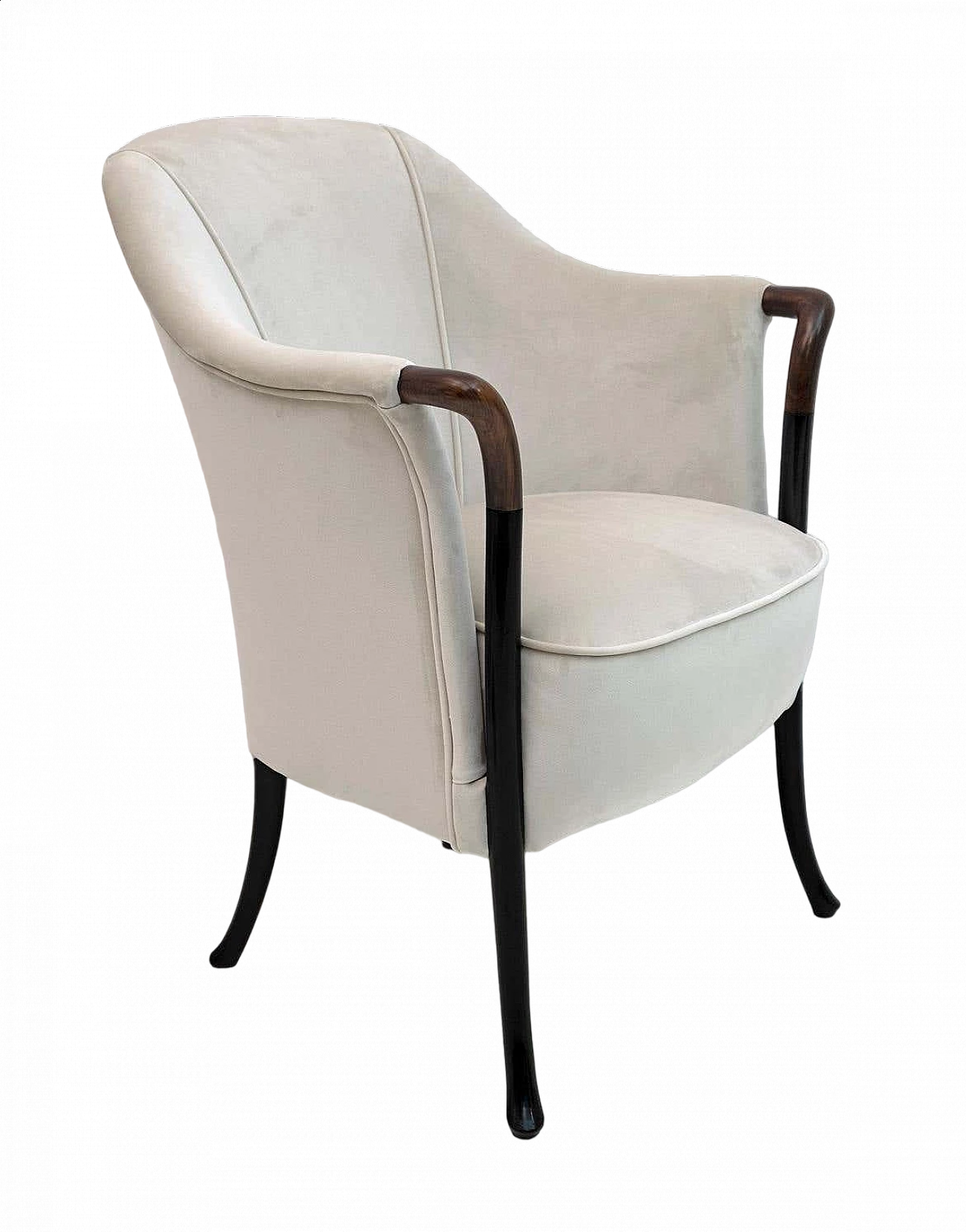 Coppia di poltrone Progetti in velluto e faggio di Giorgetti, anni '80 13