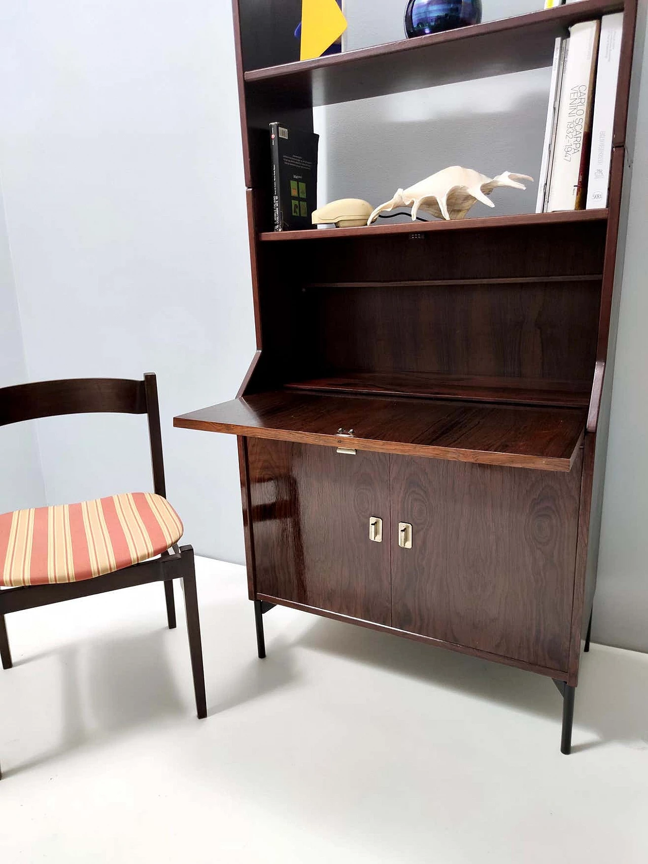 Walnut secretaire by Claudio Salocchi for Sormani, 1950s 11