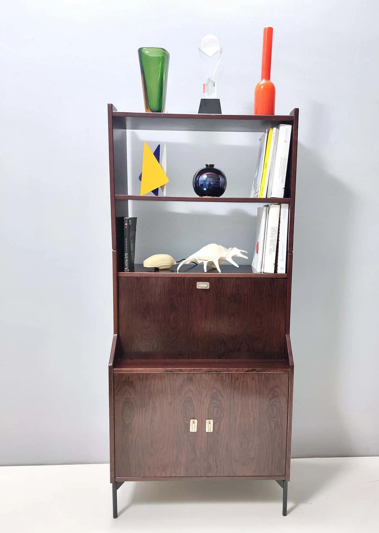 Walnut secretaire by Claudio Salocchi for Sormani, 1950s 16