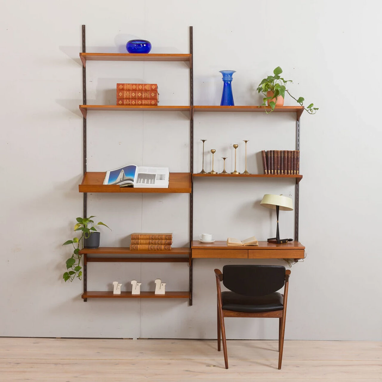 Danish modular teak bookcase by Kai Kristiansen for FM Mobler, 1960s 1