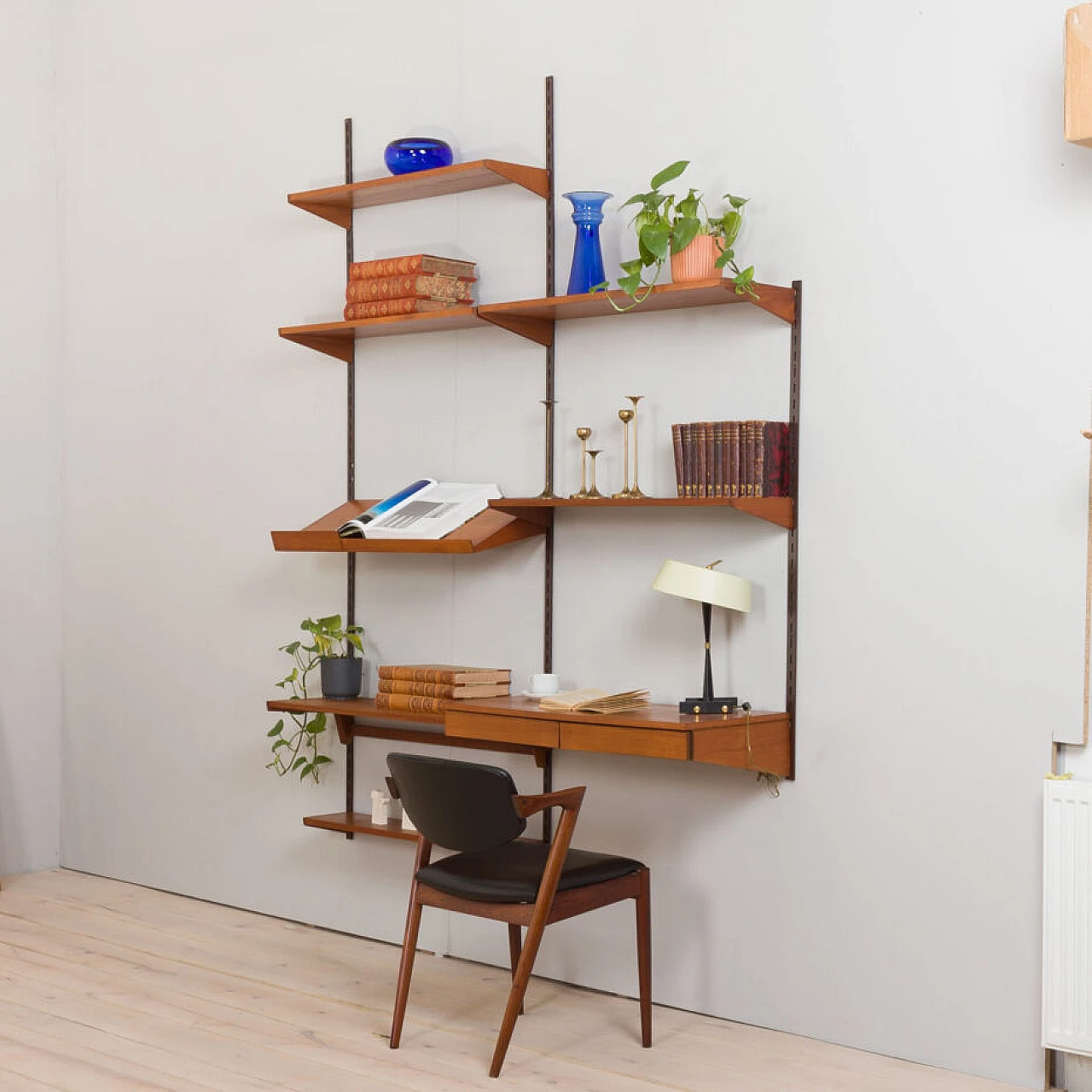 Danish modular teak bookcase by Kai Kristiansen for FM Mobler, 1960s 2