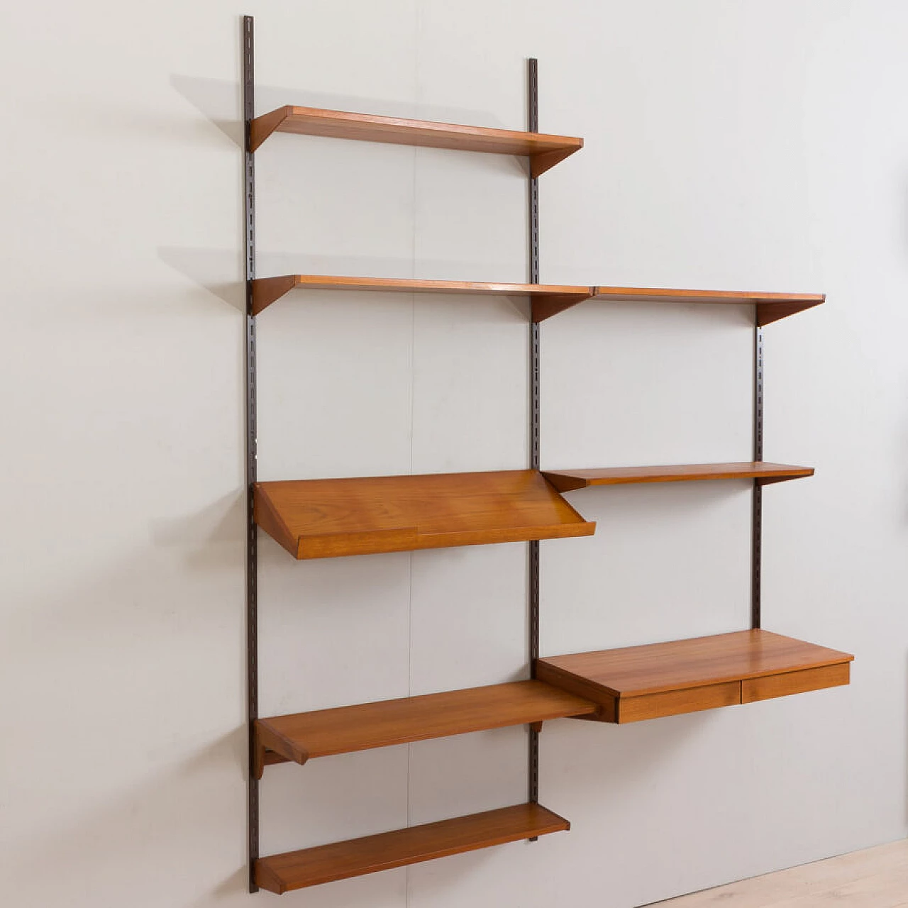 Danish modular teak bookcase by Kai Kristiansen for FM Mobler, 1960s 8