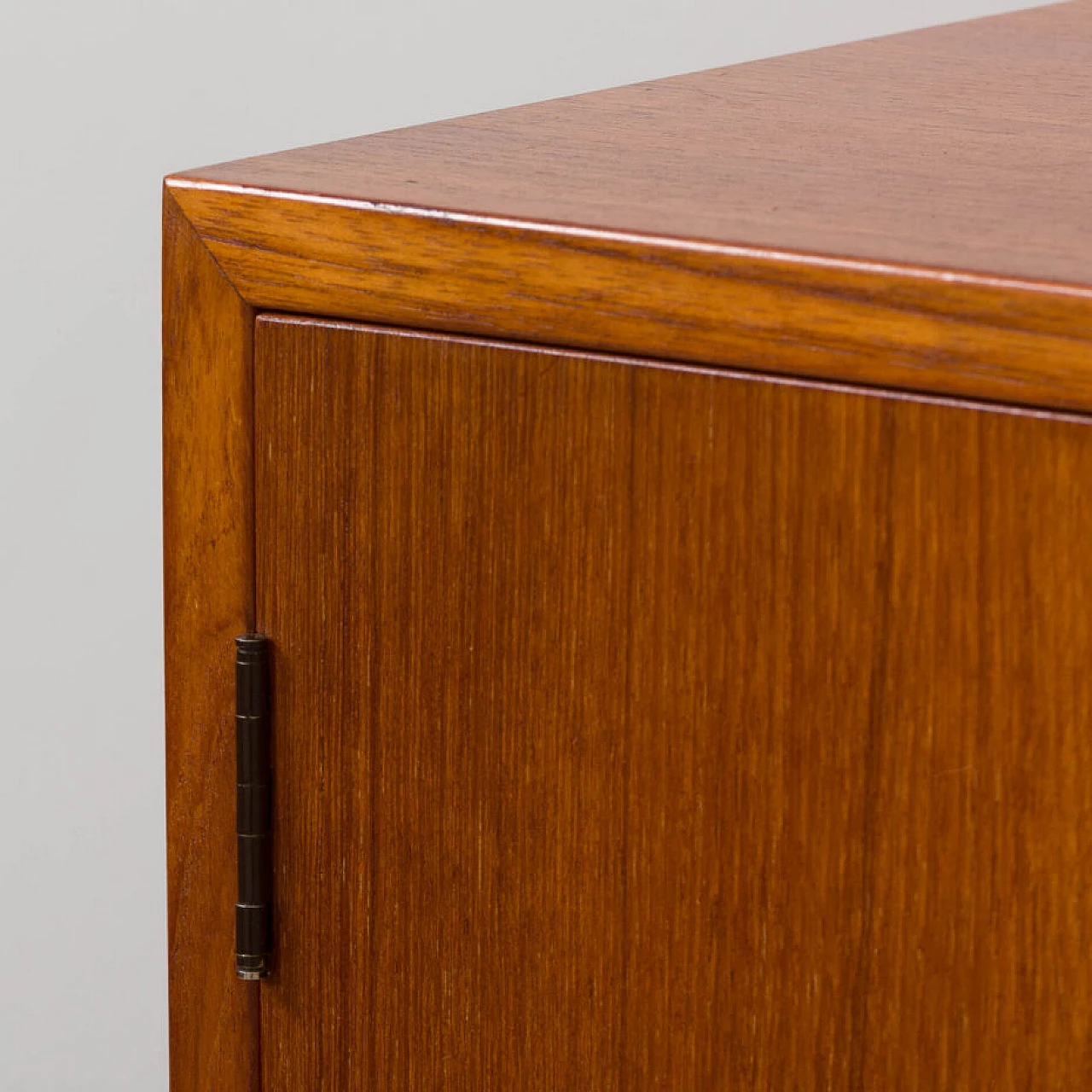 Danish modular wall-mounted teak bookcase with cupboard and drawers by K. Kristiansen, 1960s 19