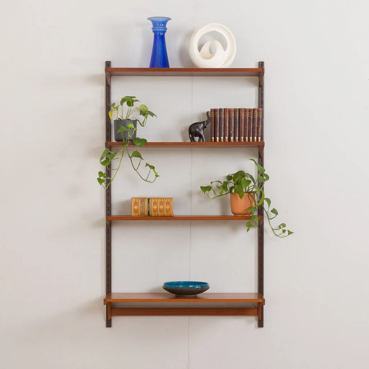 Modular bookcase with teak desk by Kai Kristiansen for FM Mobler, 1960s 2