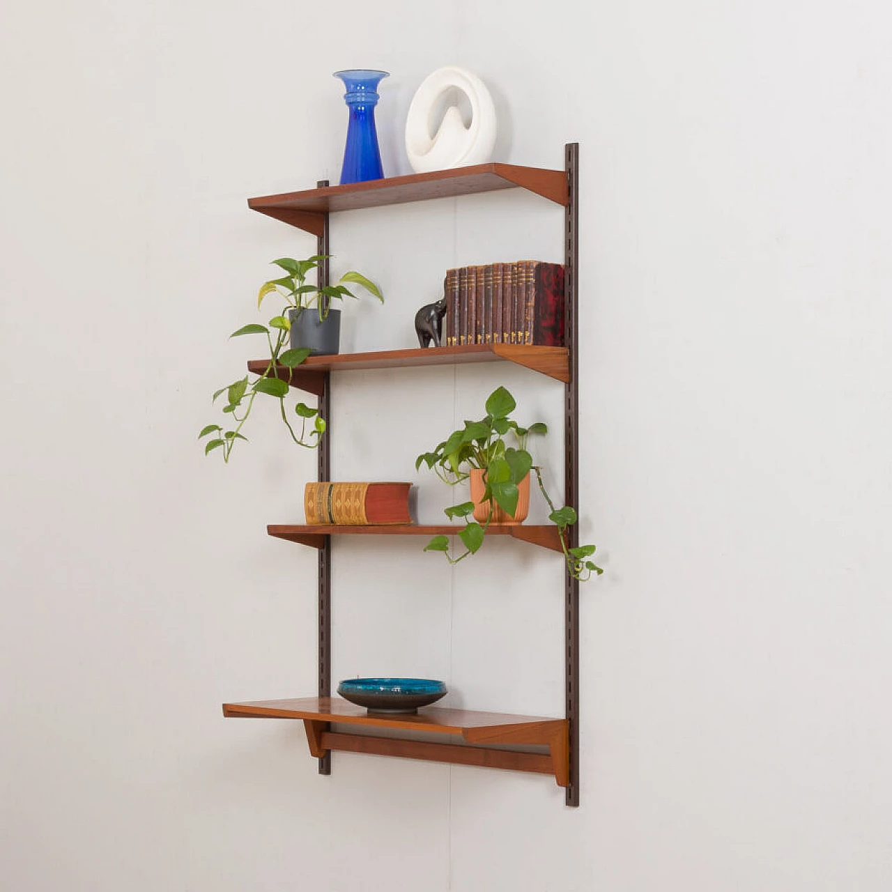 Modular bookcase with teak desk by Kai Kristiansen for FM Mobler, 1960s 3