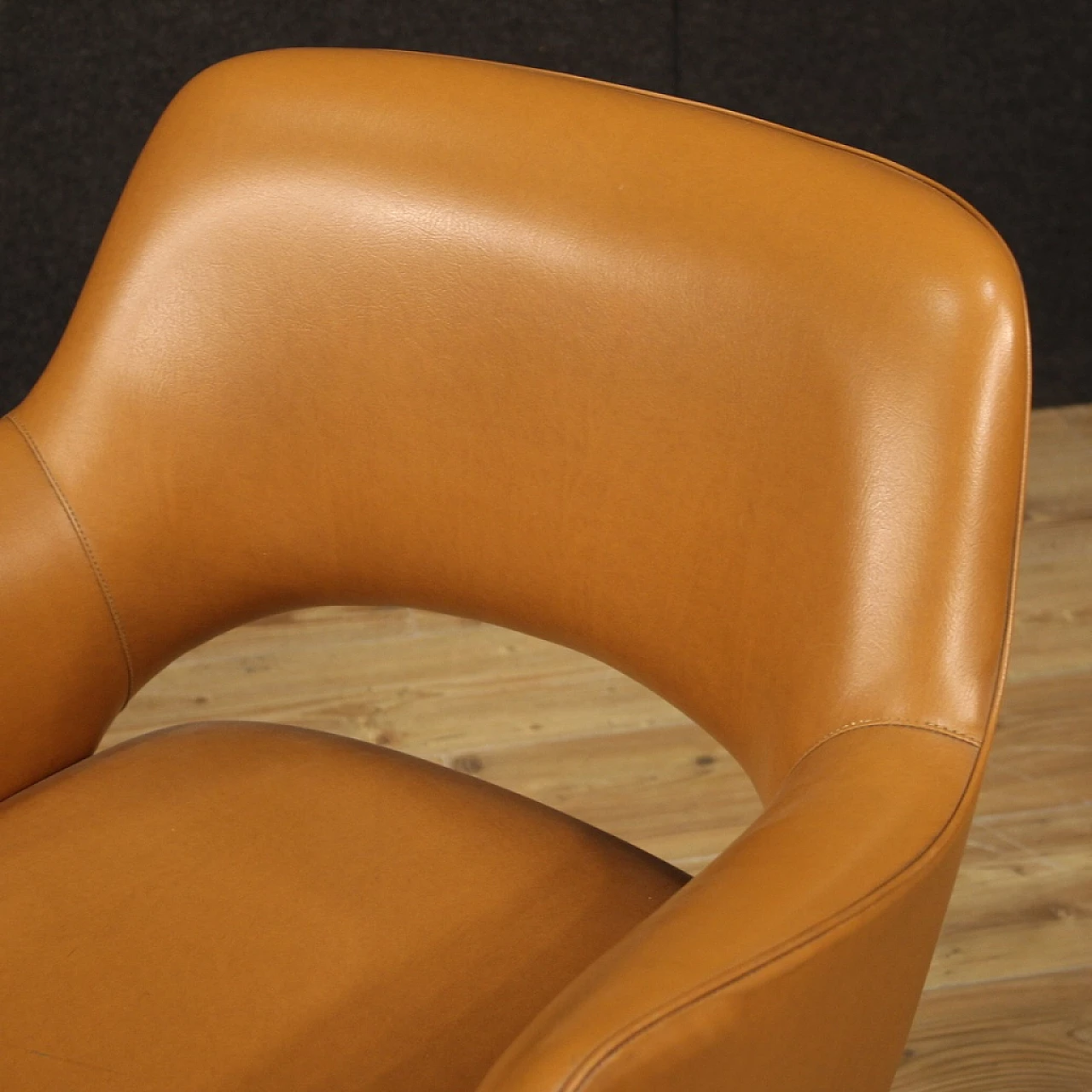 Leatherette and metal armchair by Mobiltecnica Torino, 1980s 7