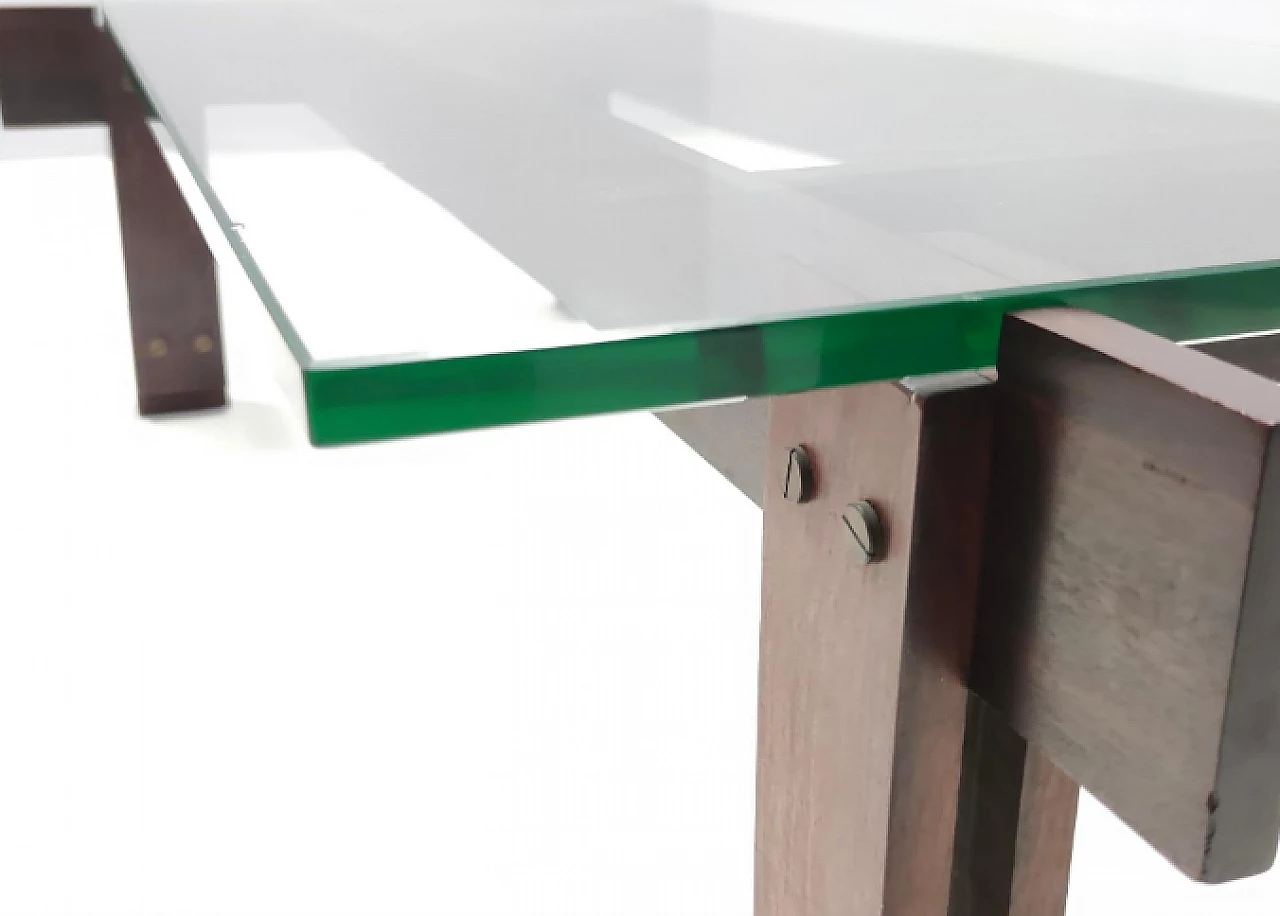 Walnut coffee table with glass top attributed to Ico Parisi, 1950s 11
