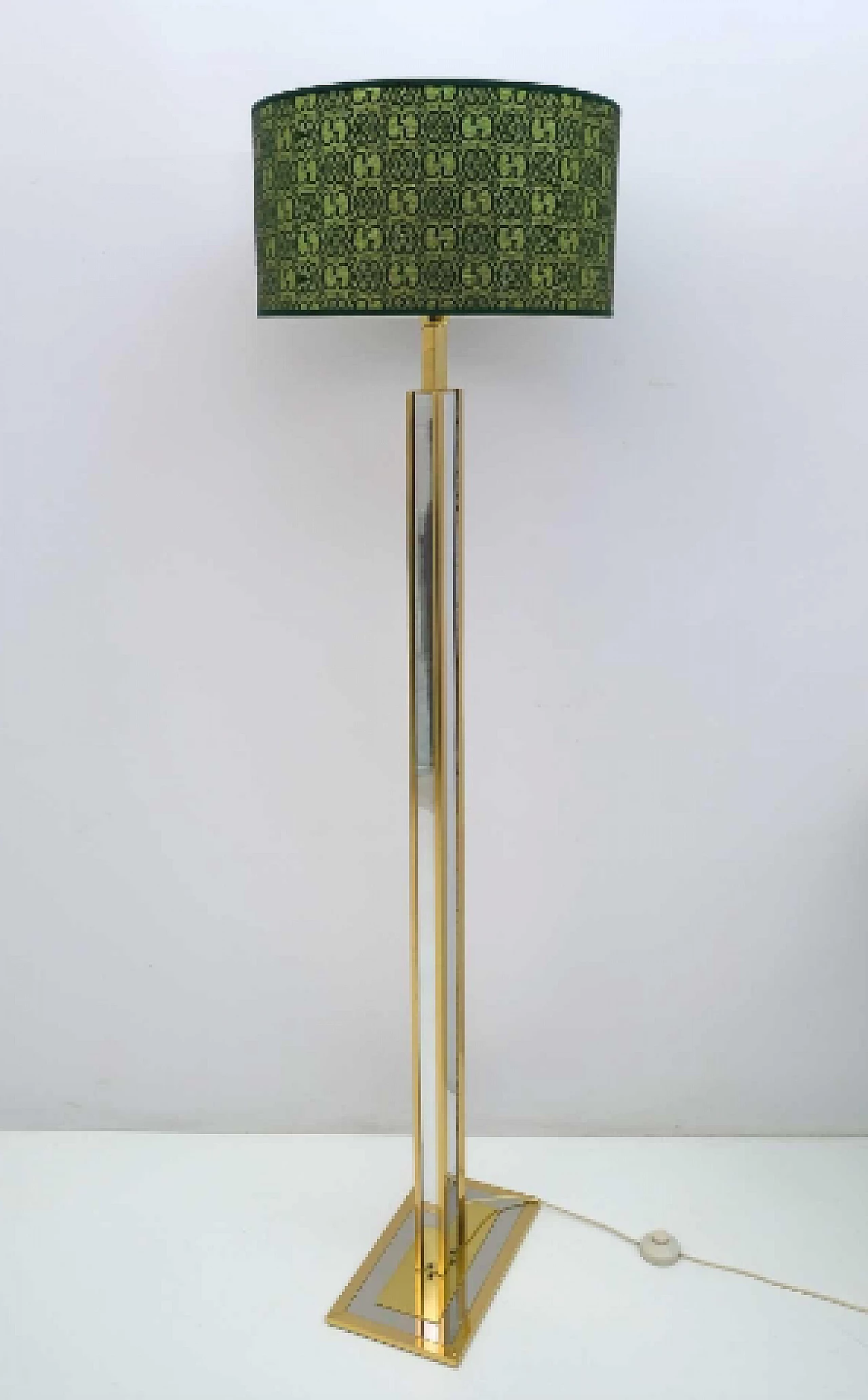 Metal and Gucci fabric floor lamp by Romeo Rega, 1970s 2