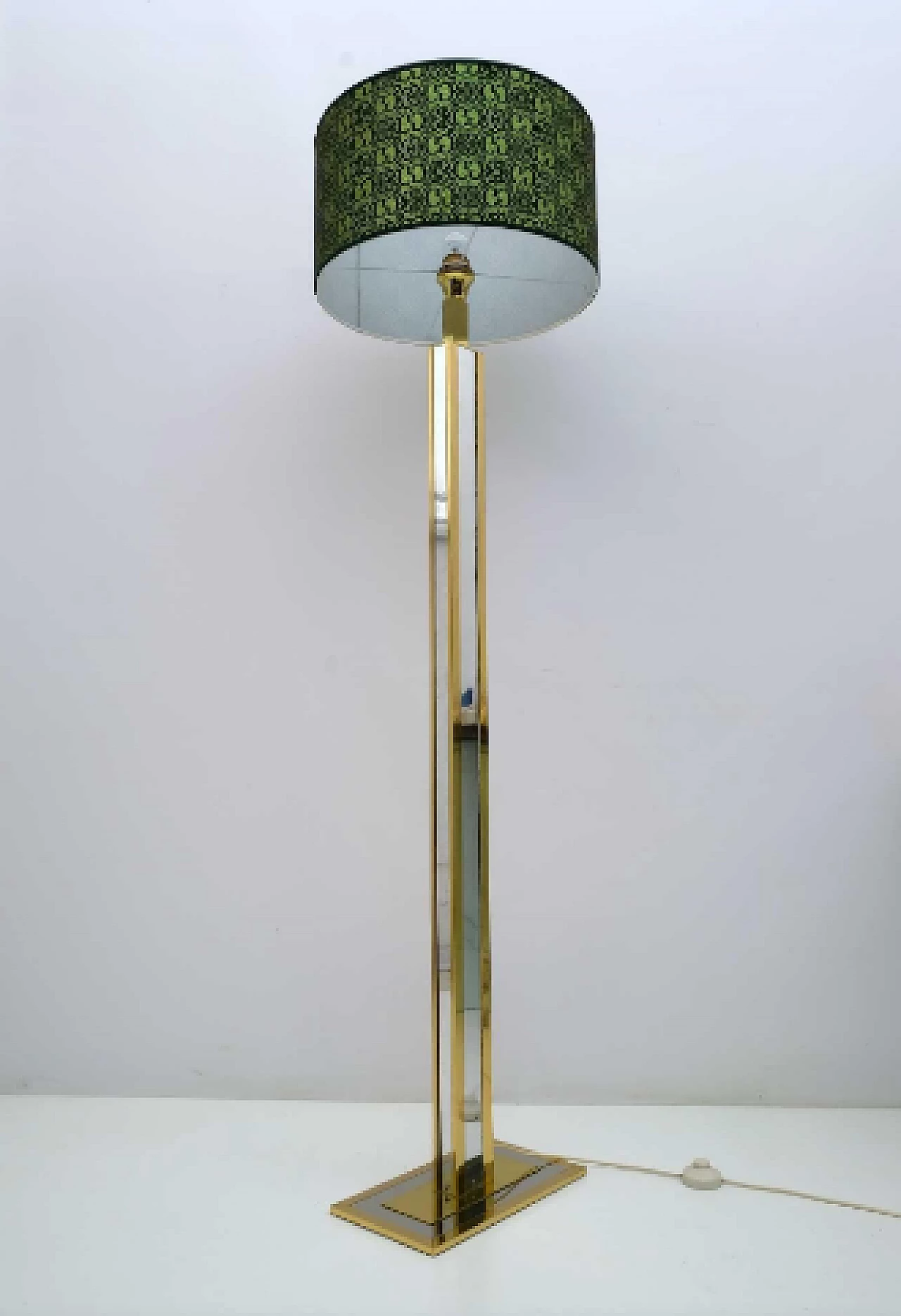 Lampada da terra in metallo e tessuto di Gucci di Romeo Rega, anni '70 3