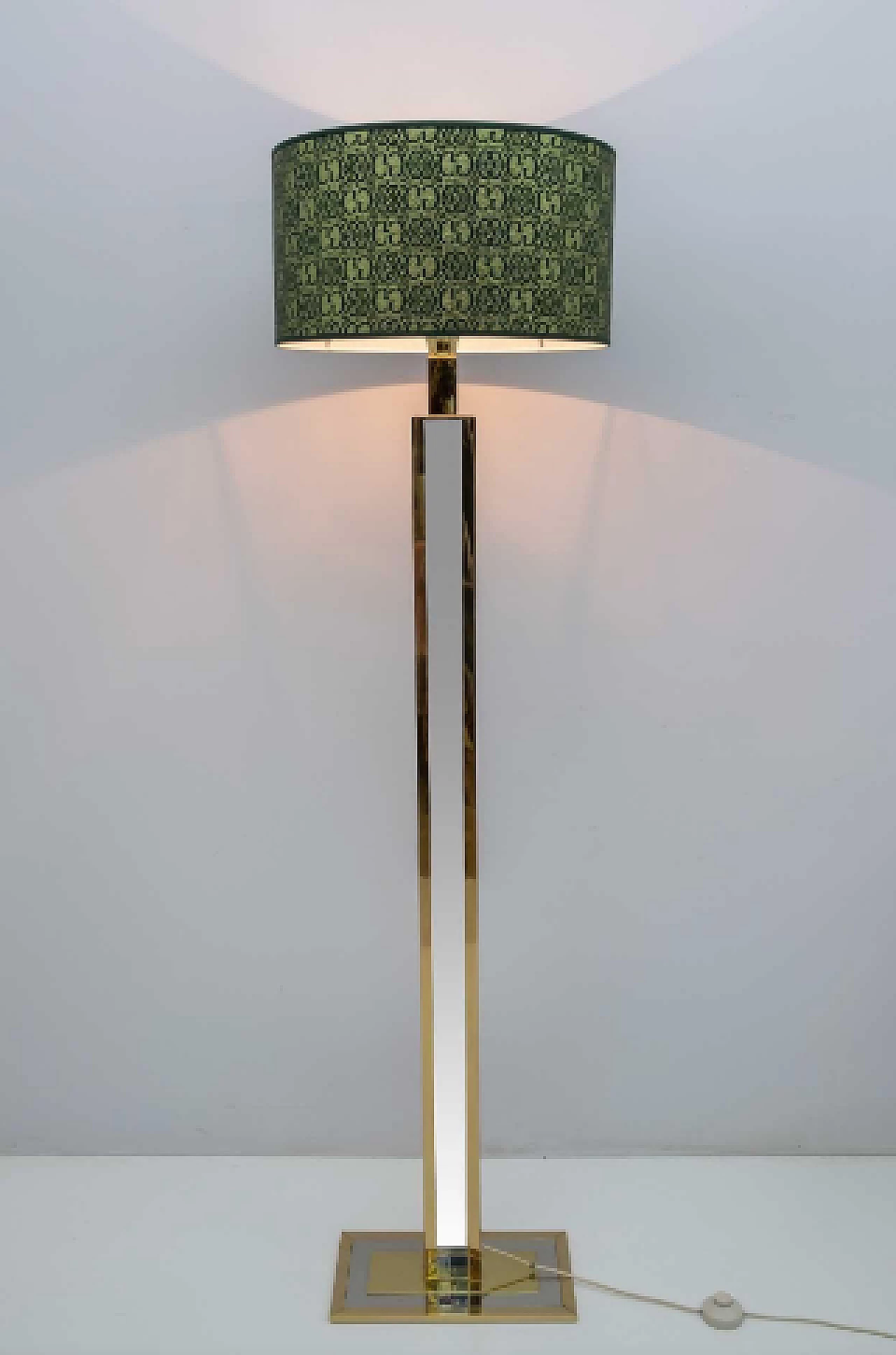 Metal and Gucci fabric floor lamp by Romeo Rega, 1970s 4