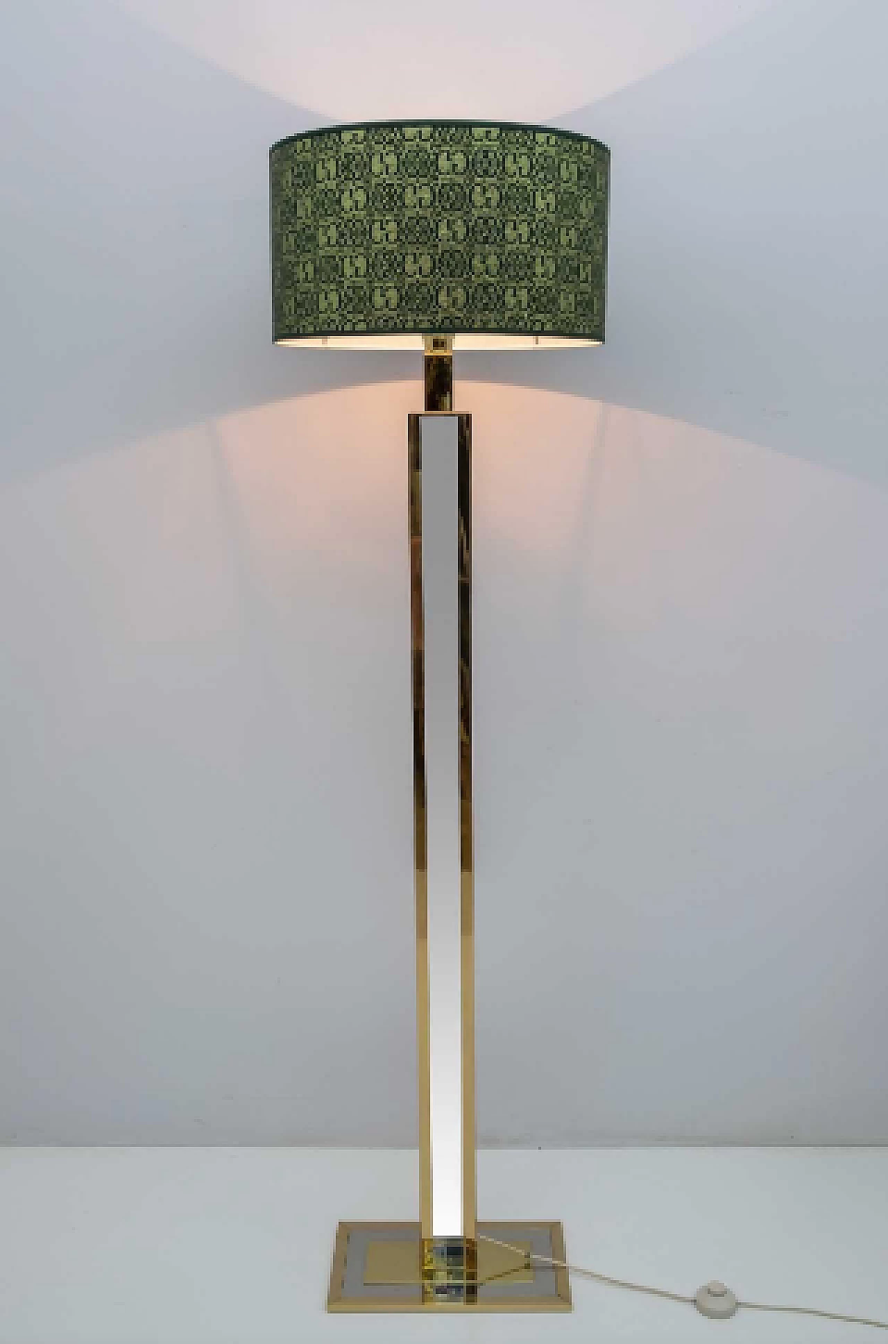 Lampada da terra in metallo e tessuto di Gucci di Romeo Rega, anni '70 4