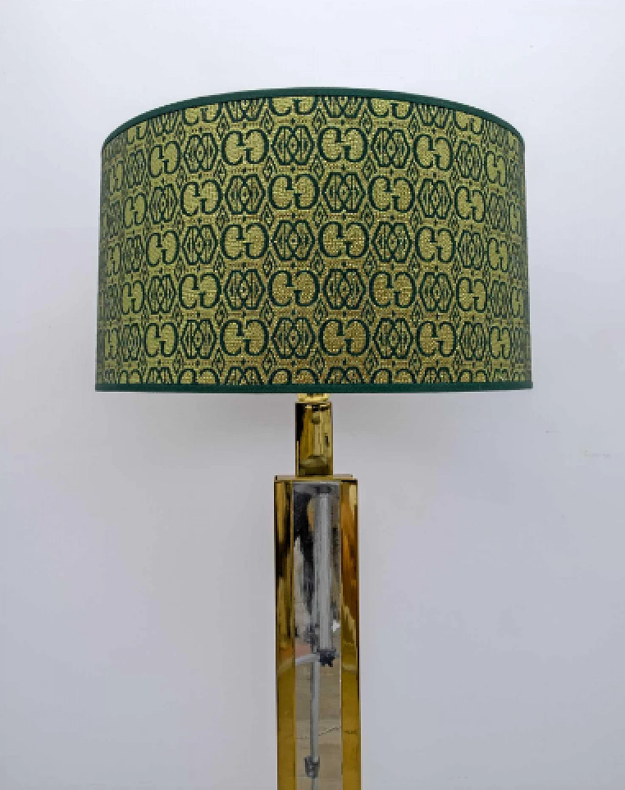 Lampada da terra in metallo e tessuto di Gucci di Romeo Rega, anni '70 7