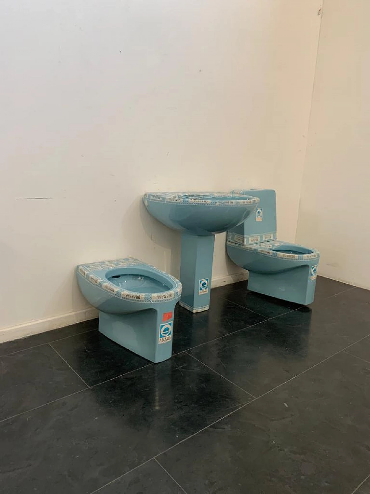 Aquatonda washbasin, toilet and bidet by Achille Castiglioni for Ideal Standard, 1970s 5
