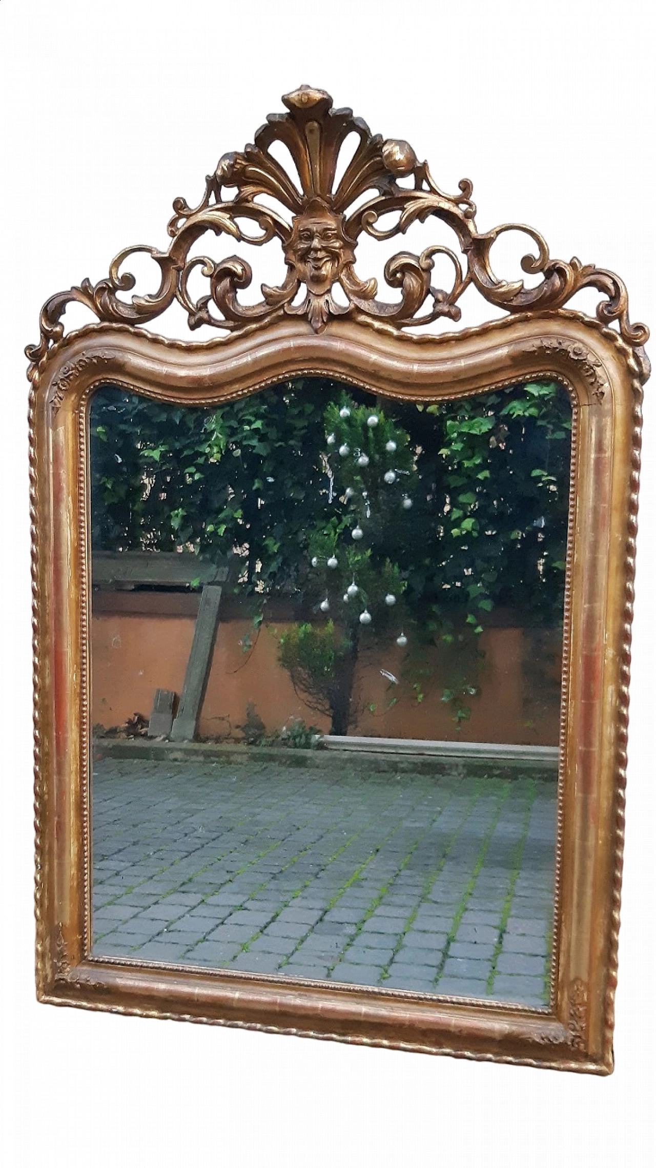 French gilded wood mirror with mascaron, first half of the 19th century 6