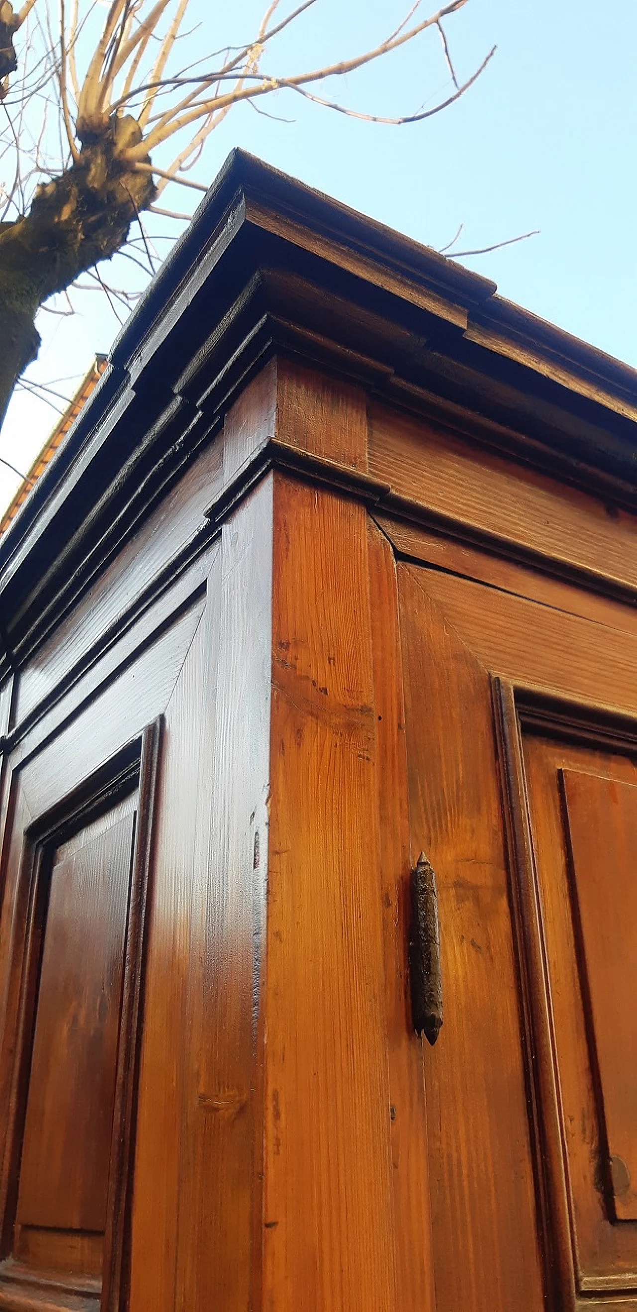 Lombard larch and elm wardrobe, 19th century 4