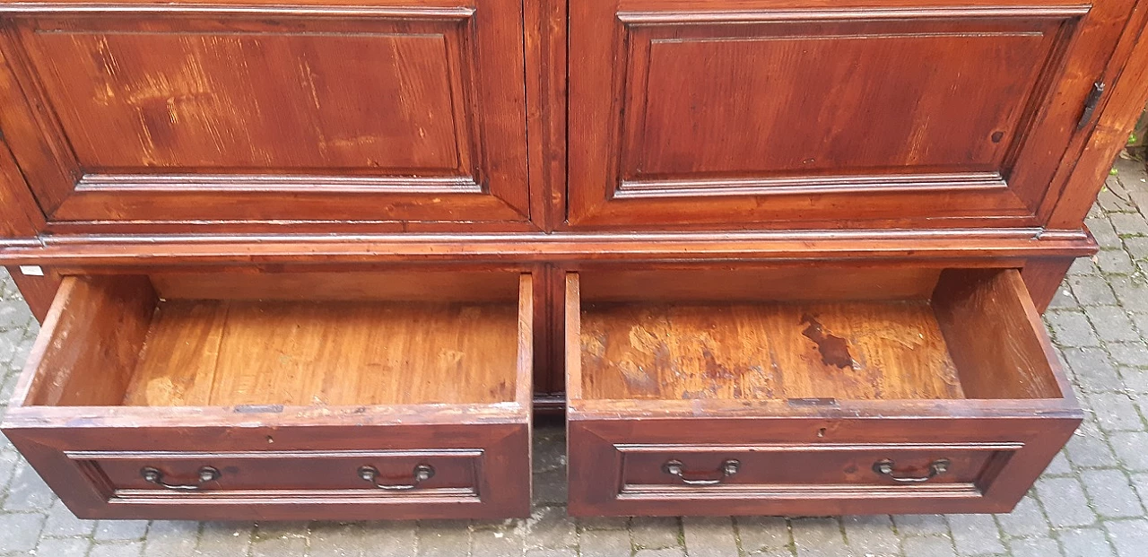 Lombard larch and elm wardrobe, 19th century 6