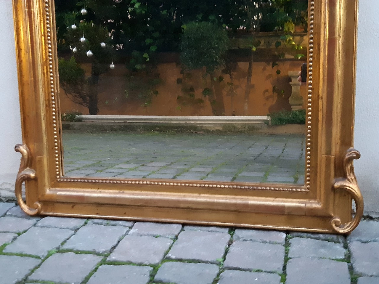 Specchio francese in legno dorato con putti, '800 6