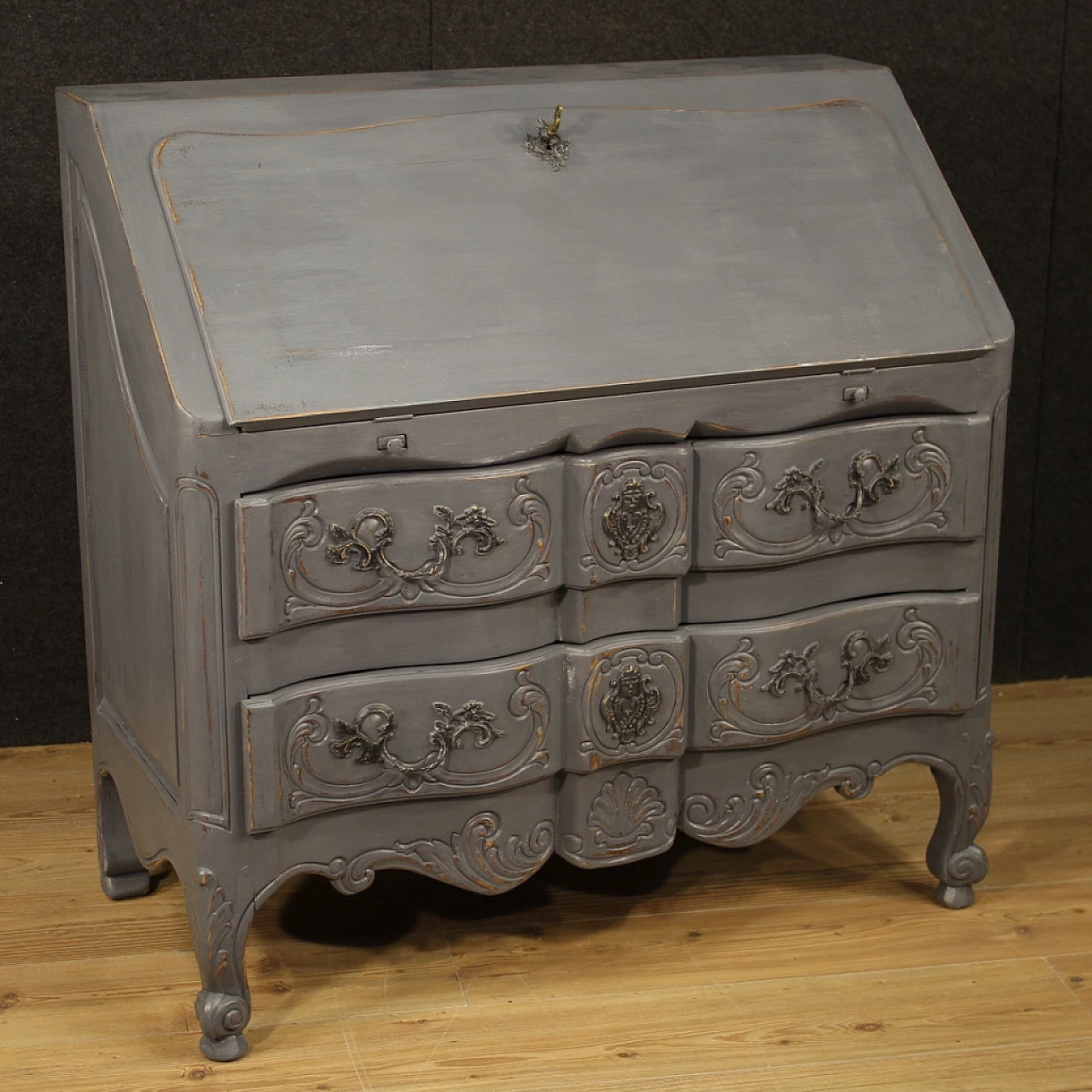 Ribalta in legno dipinto in stile Shabby Chic, anni '60 1