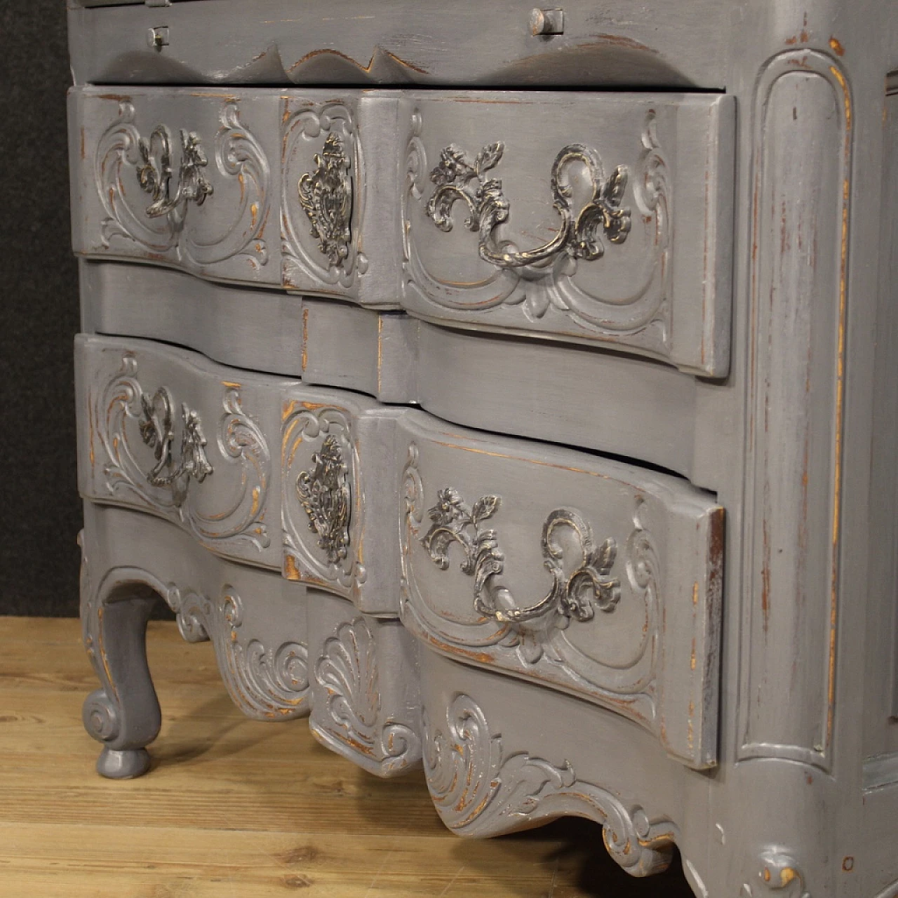 Ribalta in legno dipinto in stile Shabby Chic, anni '60 4