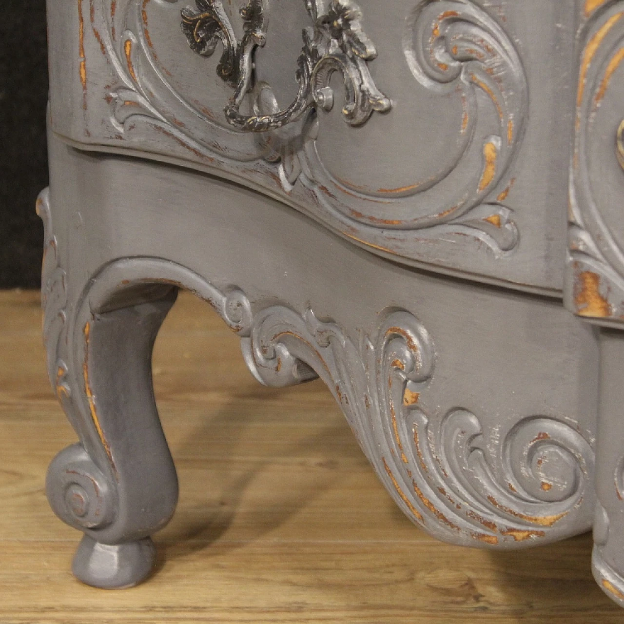 Ribalta in legno dipinto in stile Shabby Chic, anni '60 12