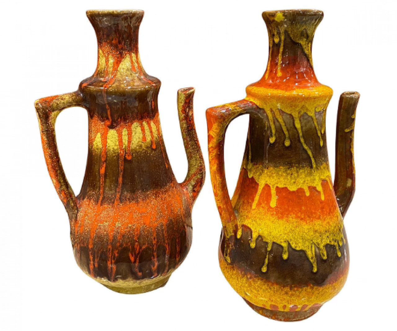 Coppia di brocche in ceramica di Artigiana Ceramica Umbra, anni '60 1