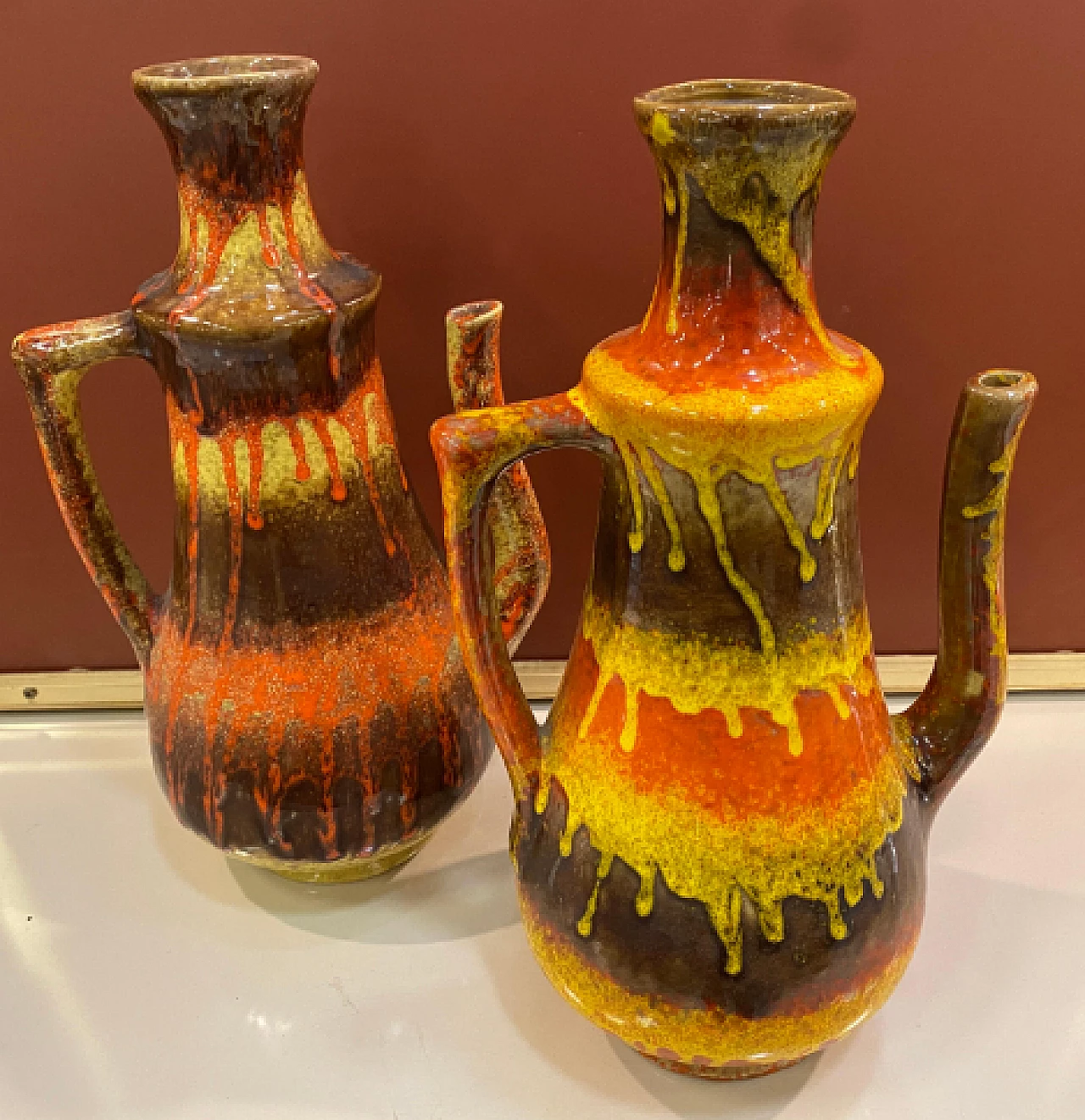 Pair of ceramic jugs by Artigiana Ceramica Umbra, 1960s 2