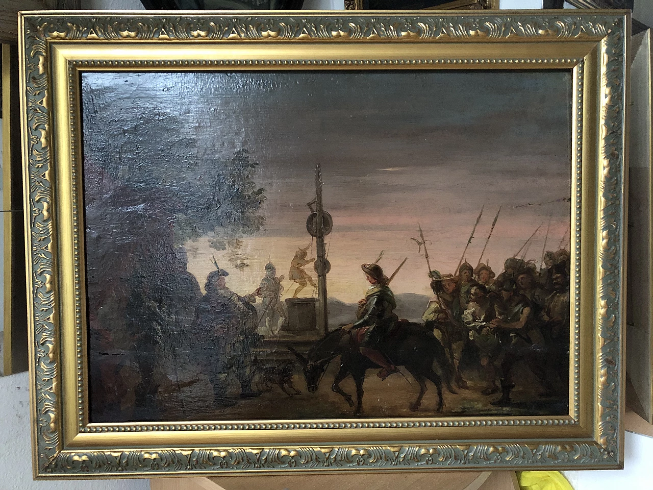 Dipinto raffigurante un prigioniero prima della tortura, olio su tavola, '600 2