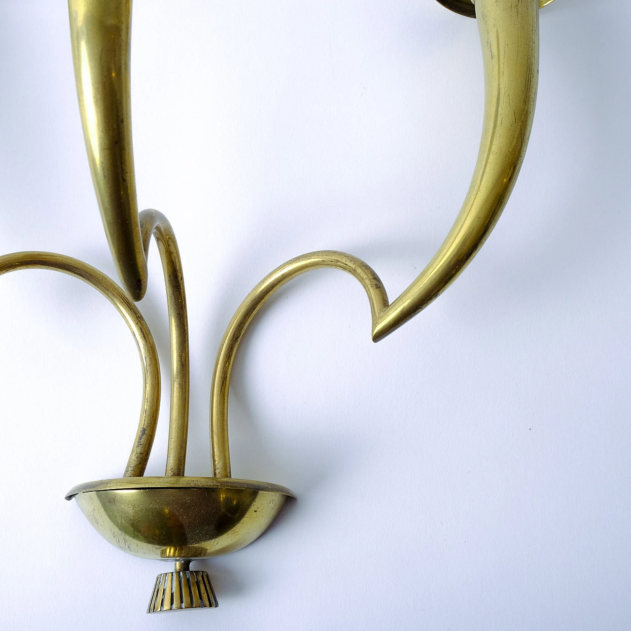 Pair of brass wall sconces, 1950s 3