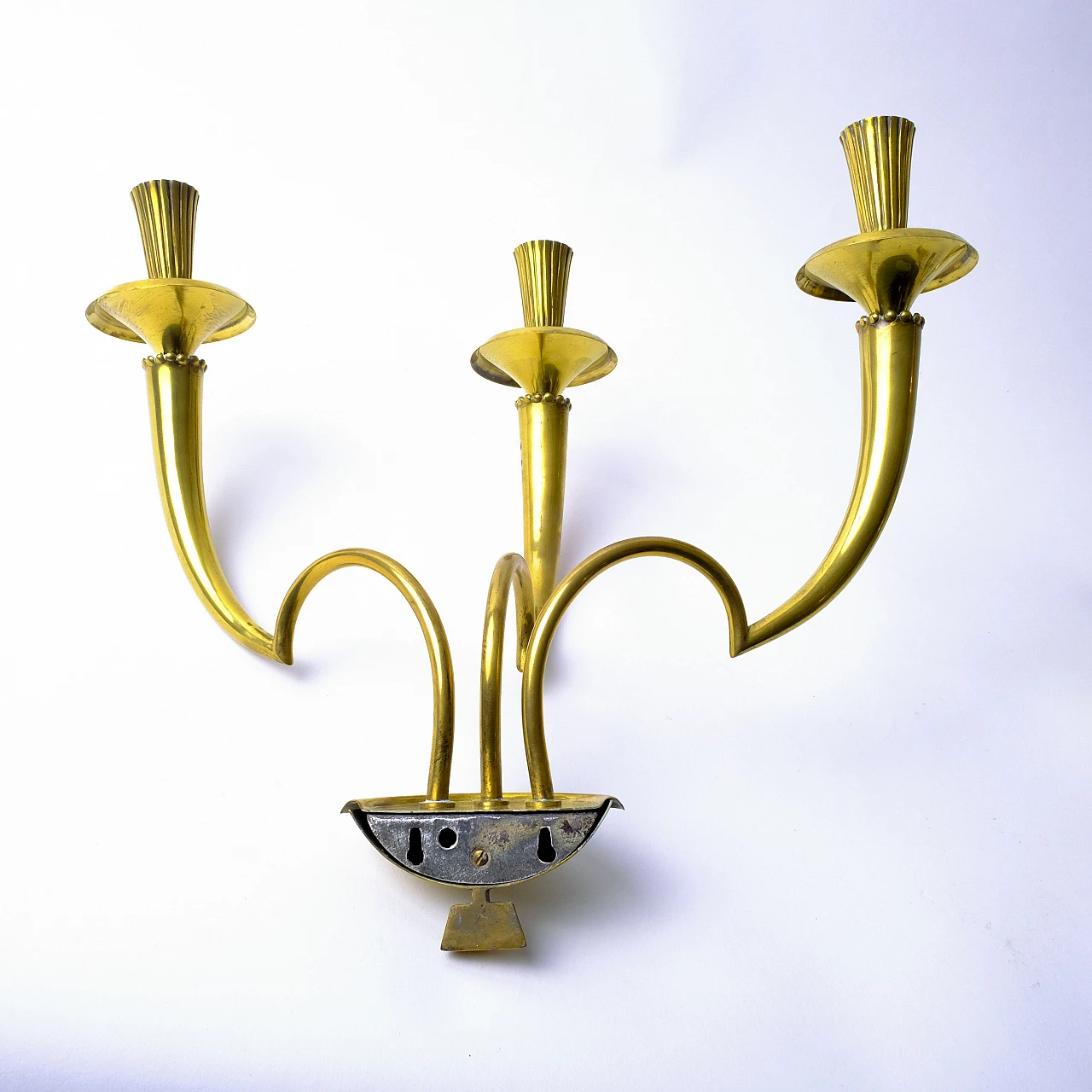 Pair of brass wall sconces, 1950s 5
