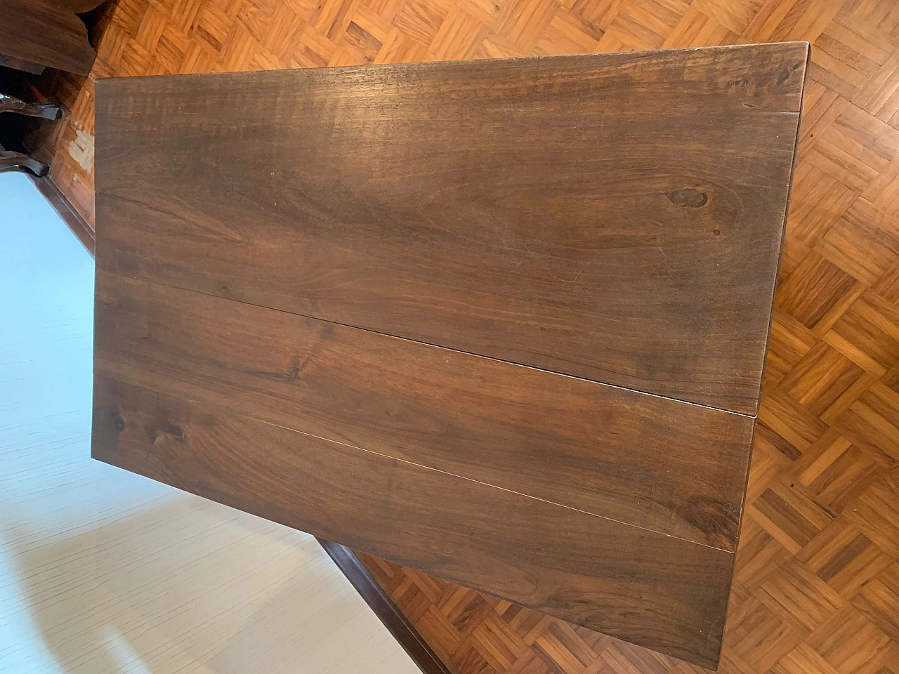 Tavolino porta TV in legno massello, anni '50 4