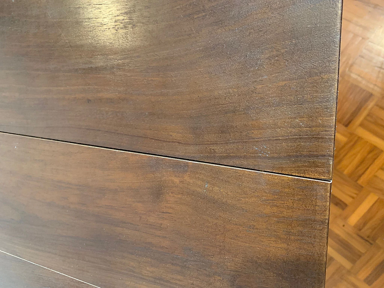 Tavolino porta TV in legno massello, anni '50 5